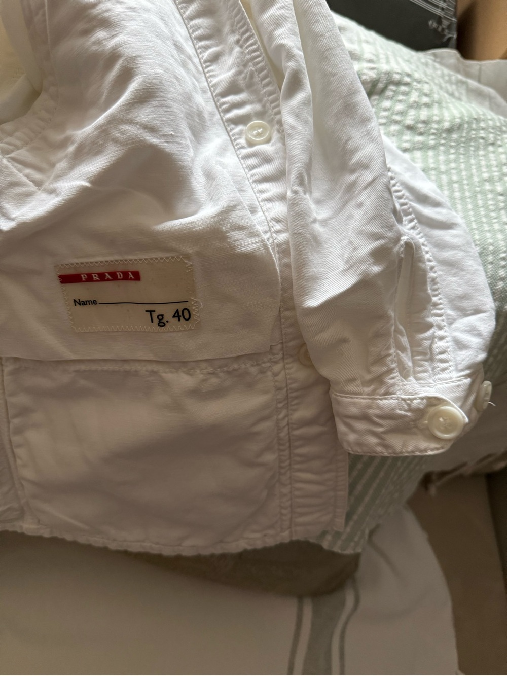 Prada White Linen Cotton Jacket - Picture 6 of 8